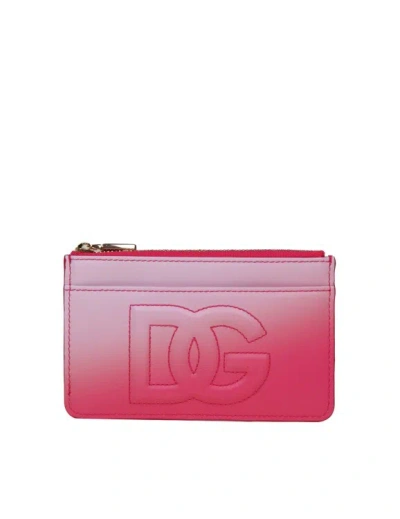 Dolce & Gabbana Pink Leather Card Holder