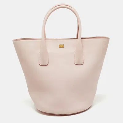 Pre-owned Dolce & Gabbana Pink Leather Miss Alma Bucket Tote