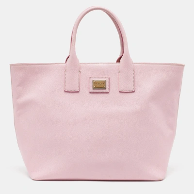 Pre-owned Dolce & Gabbana Pink Leather Miss Escape Tote