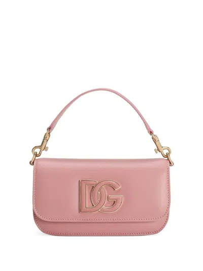 Dolce & Gabbana Pink Leather Shoulder Bag With Dg Logo