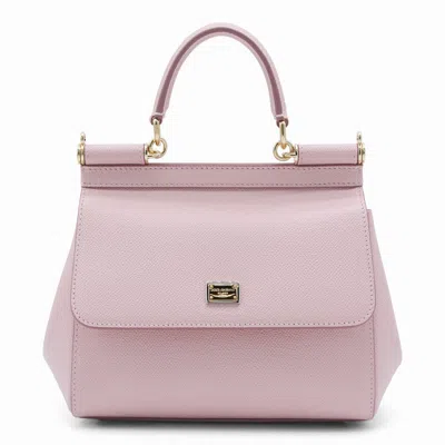 Dolce & Gabbana Pink Leather Sicily Small Top Handle Bag
