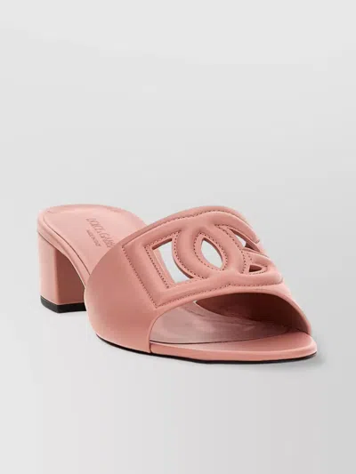 Dolce & Gabbana Pink Leather Slippers