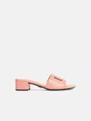 Dolce & Gabbana Pink Leather Slippers In Pink