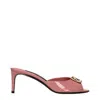 Dolce & Gabbana Pink Leather Stiletto Heel Sandals In Pink