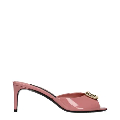 DOLCE & GABBANA DOLCE & GABBANA PINK LEATHER STILETTO HEEL WOMEN'S SANDALS