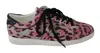 Dolce & Gabbana Pink Leopard Print Training Leather Flat Sneakers In Multi