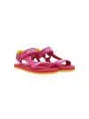 DOLCE & GABBANA PINK LOGO-EMBROIDERED TOUCH-STRAP SANDALS