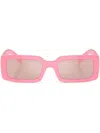 Dolce & Gabbana Logo-print Rectangle-frame Sunglasses In Pink