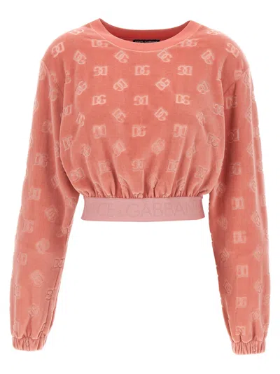 DOLCE & GABBANA PINK LOGO SWEATSHIRT