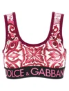 Dolce & Gabbana Majolica-print Cropped Top In Pink