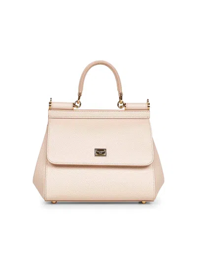 Dolce & Gabbana Pink Medium Sicily Handbag In Neutral