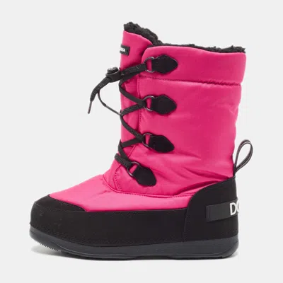Pre-owned Dolce & Gabbana Pink Nylon Snow Boots Size 35/36 In Red