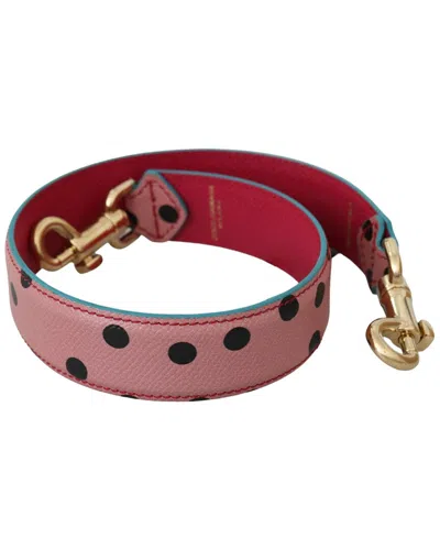 Dolce & Gabbana Elegant Pink Polka-dotted Leather Shoulder Strap