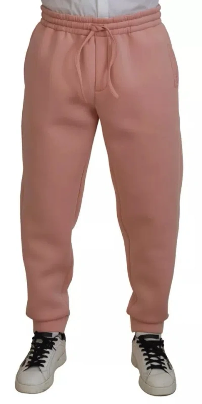 Pre-owned Dolce & Gabbana Pink Polyester Sweatmen's Jogger Men's Pants ()