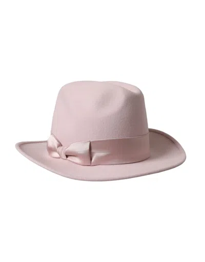 DOLCE & GABBANA DOLCE & GABBANA PINK RABBIT FEDORA TRILBY WOMEN WOMEN'S HAT