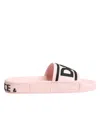 Dolce & Gabbana Pink Rubber Slides Sandals Beachwear Shoes In Pink