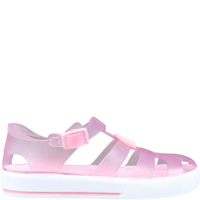 Dolce & Gabbana Kids' Pink Sandals For Girl With Logo