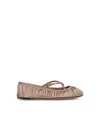 Dolce & Gabbana Satin Ballet Flats Ruched Detailing In Pink