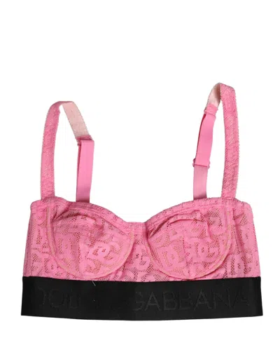 Dolce & Gabbana Pink Semi-pad Underwire Balconette Bra Underwear