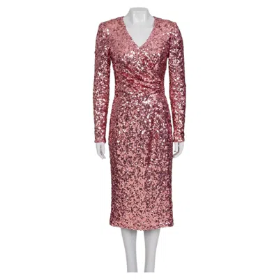 Pre-owned Dolce & Gabbana Pink Sequin Dress - Size M/it42