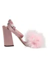 Dolce & Gabbana Pink Sequined Ankle Strap Sandals Shoes In Pink