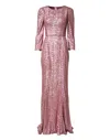 Dolce & Gabbana Pink Sequinned Mermaid Long Gown Dress In Pink