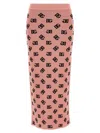 Dolce & Gabbana High-waist Sheath Skirt With Dg Jacquard Logo In Pink
