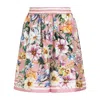 Dolce & Gabbana Shorts Pyjamas In Twill Print Majolica In Pink