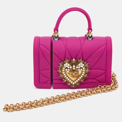 Pre-owned Dolce & Gabbana Pink Silicone Devotion Heart Airpods Case