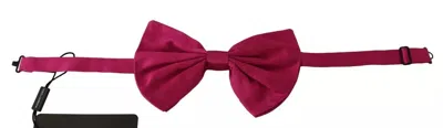 Dolce & Gabbana Pink Silk Adjustable Neck Bow Tie Men's Men