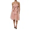 Dolce & Gabbana Pink Silk Chiffon A-line Pleated Midi Dress In Pink