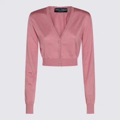 DOLCE & GABBANA PINK SILK KNITWEAR