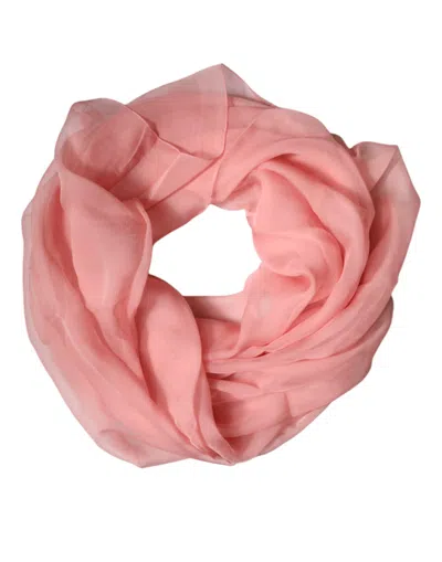 Pre-owned Dolce & Gabbana Pink Silk Rectangle Women Wrap Shawl Women's Scarf ()
