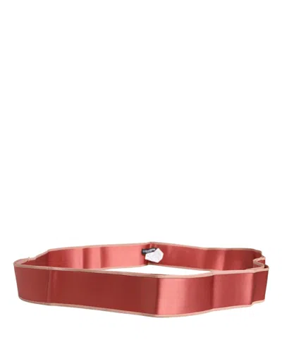 Pre-owned Dolce & Gabbana Pink Silk Satin Waist Women Cintura Women's Belt ()