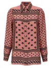 Dolce & Gabbana Silk Shirt With Collared Neck And Long Sleeves In Pink