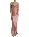 DOLCE & GABBANA DOLCE & GABBANA PINK SILK SPAGHETTI STRAPS LONG GOWN WOMEN'S DRESS