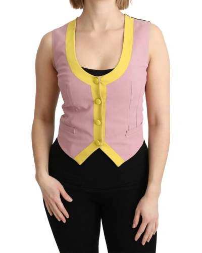 Dolce & Gabbana Pink Sleeveless Waistcoat Vest Cot