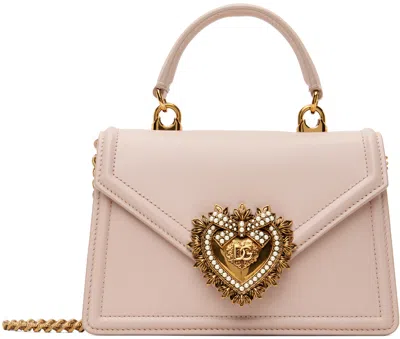 Dolce & Gabbana Pink Small Smooth Devotion Bag In 80412 Cipria 1