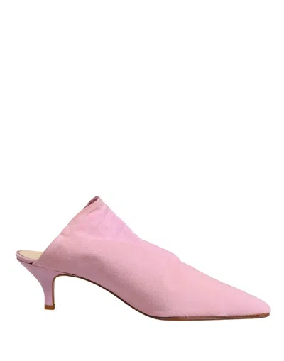 Pre-owned Dolce & Gabbana Pink Suede Heel Mule Women's Shoes ()