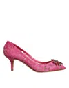 Dolce & Gabbana Woman Pumps Fuchsia Size 5.5 Viscose, Cotton, Silk, Polyamide In Pink
