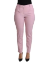 Dolce & Gabbana Pink Virgin Wool Stretch Tapered Trouser Pants
