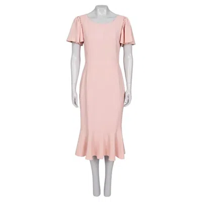 Pre-owned Dolce & Gabbana Pink Viscose Flounce Hem Fitted Dress It44