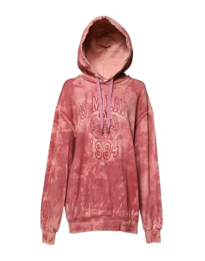 Pre-owned Dolce & Gabbana Pink Wash Dg Milano Hooded Pullover Women's Sweater ()