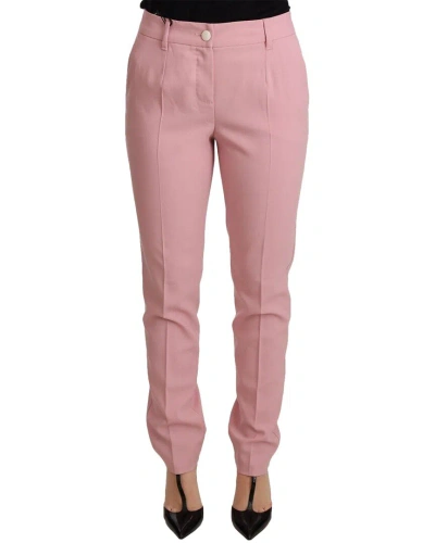 Dolce & Gabbana Pink Women Trouser Virgin Wool Str