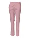 Dolce & Gabbana Pink Wool Mid Waist Tapered Pants In Pink