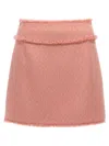 Dolce & Gabbana Textured Tweed Mini Skirt With Frayed Hem