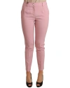 DOLCE & GABBANA DOLCE & GABBANA PINK WOOL STRETCH HIGH WAIST TROUS