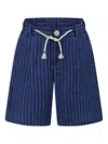 Dolce & Gabbana Pinstripe Bermuda Shorts In Blue