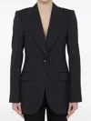 Dolce & Gabbana Dolce  Gabbana Single-breasted Pinstriped Jacket In Black