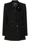 Dolce & Gabbana Pinstripe Double-breasted Blazer In Black